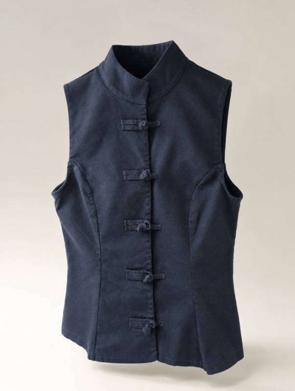 TOP STRUCTURED SLEEVELESS CHIUSURA NODO - Blu 2